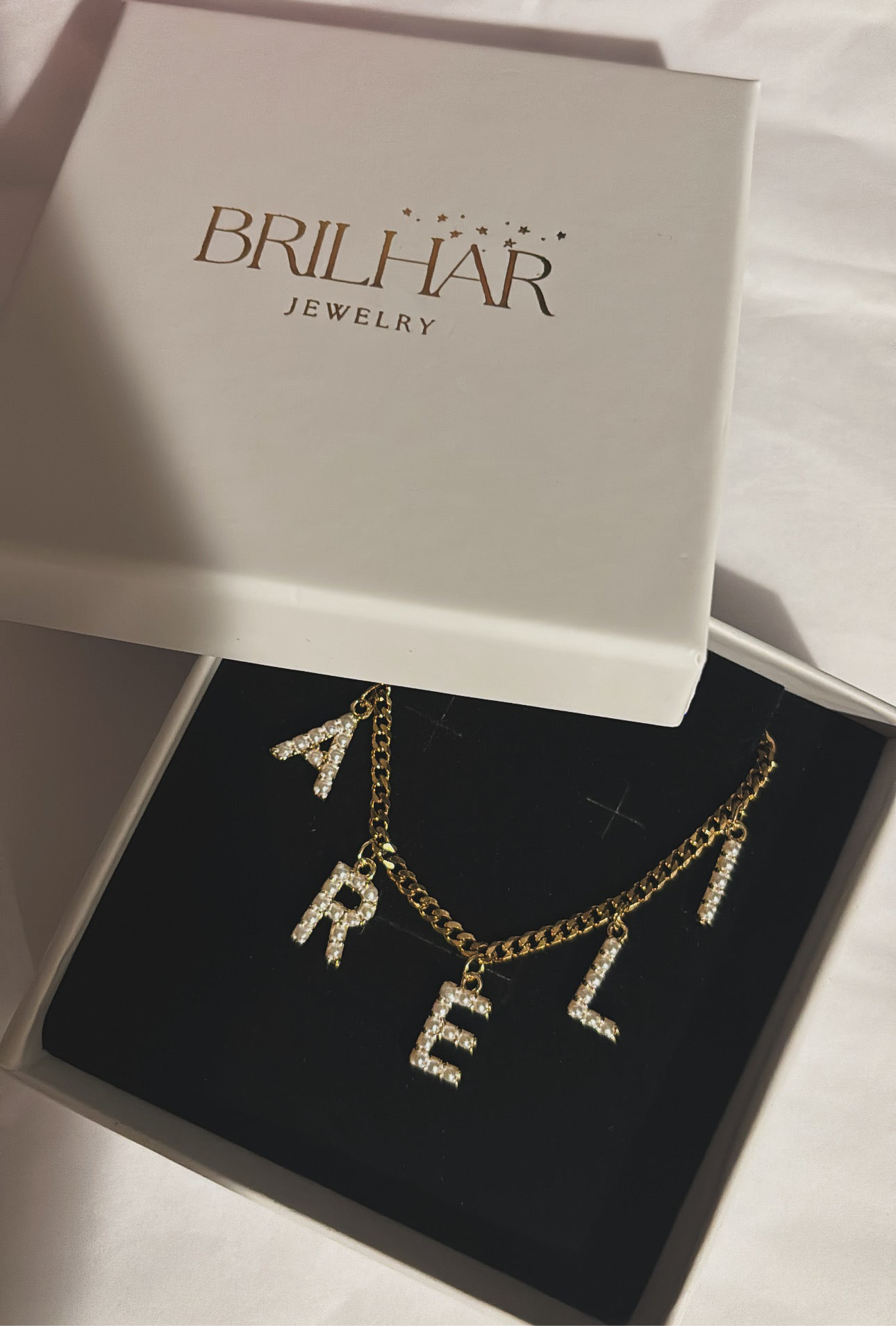 Custom pearl letter necklace